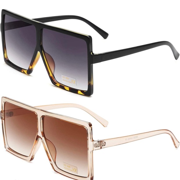 Set of 2 square oversized sunglasses - Picture 2 of 10